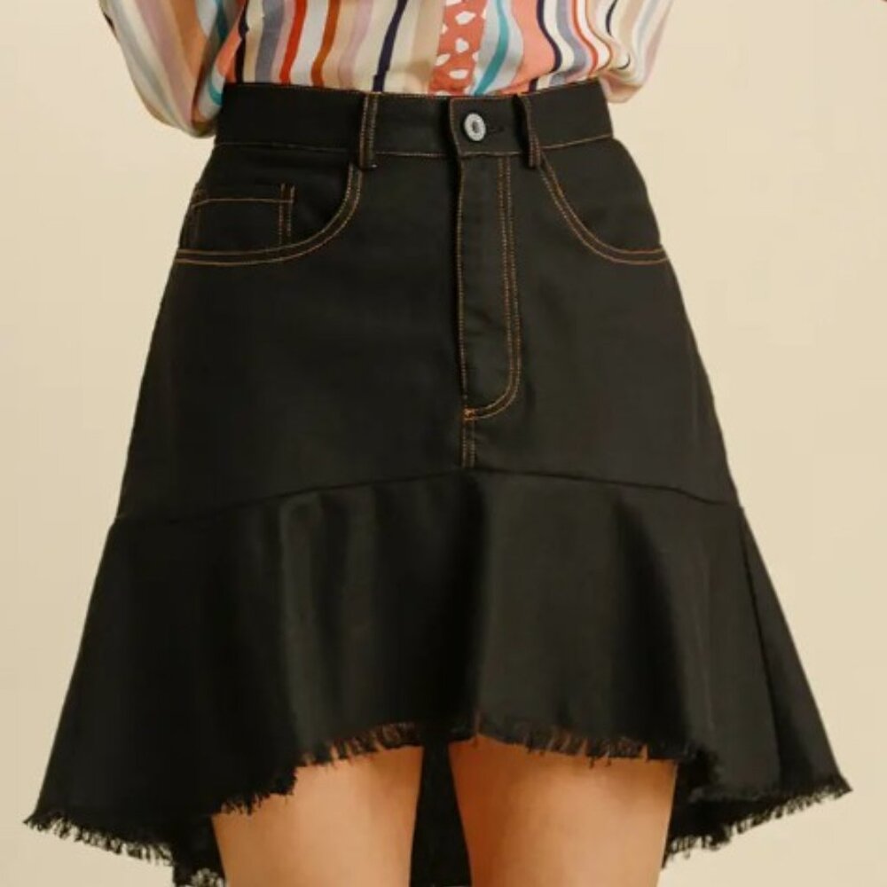 Cotton  High Low Skirt with no stretch